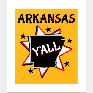 Arkansas State Map Y'all Posters and Art